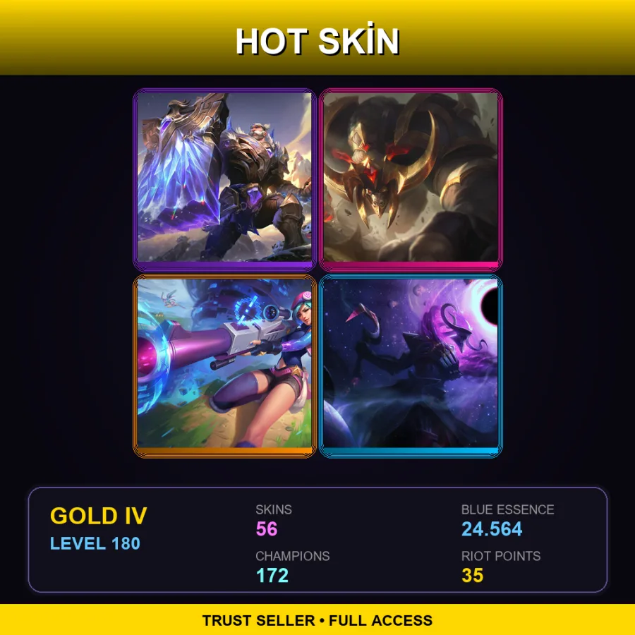 SG | Lv180 | Gold IV | 56 Skin | 172 Champ