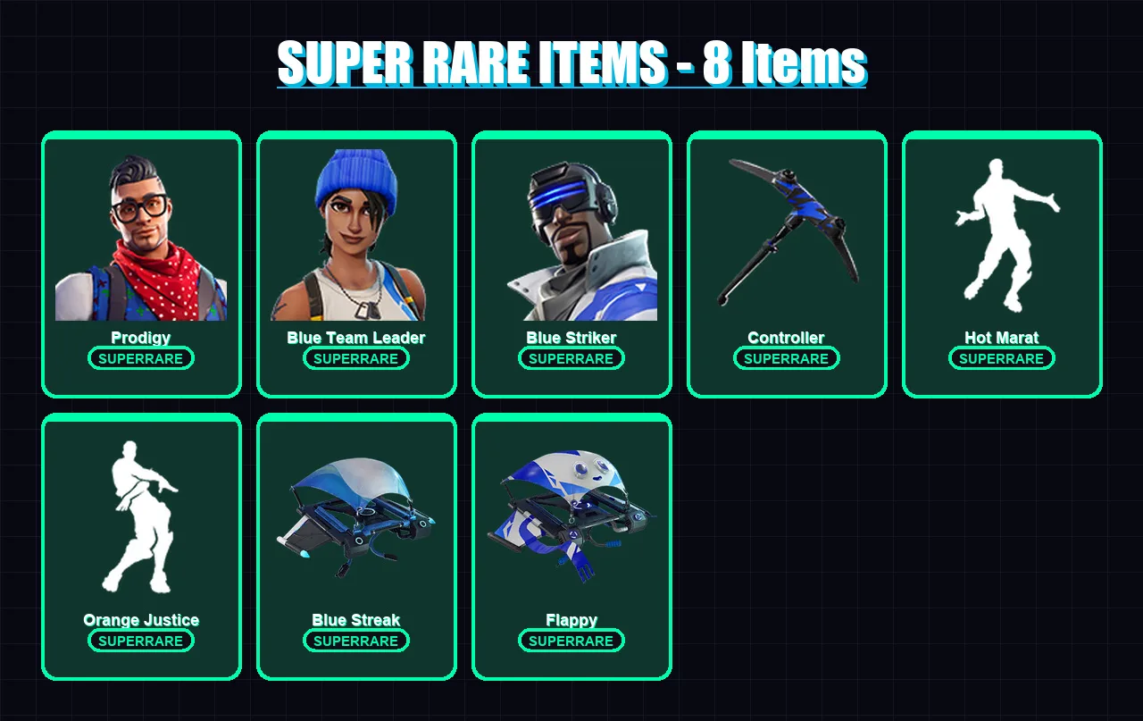 [PC/XBOX] | Prodigy | Blue Team Leader | Blue Striker | Blackheart | Hybrid | 5 skin | 8 pickaxe | 17 emote | 17 glider | Lv336