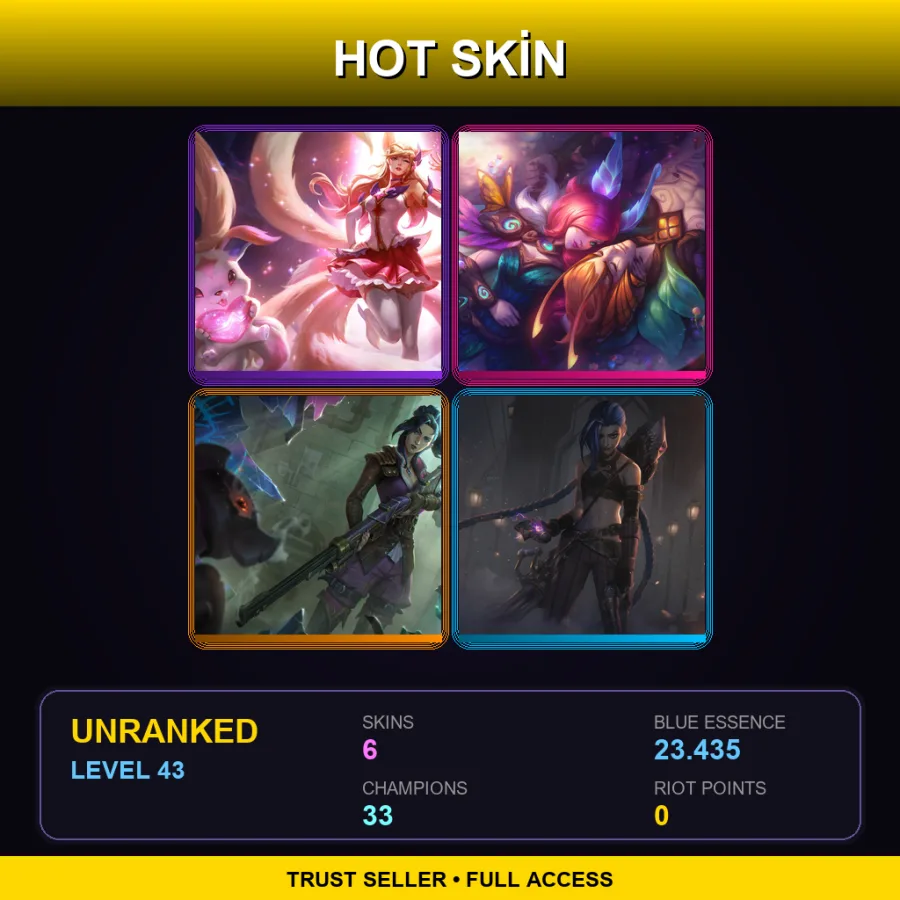 LAN | Lv43 | Unranked | 6 Skin | 33 Champ