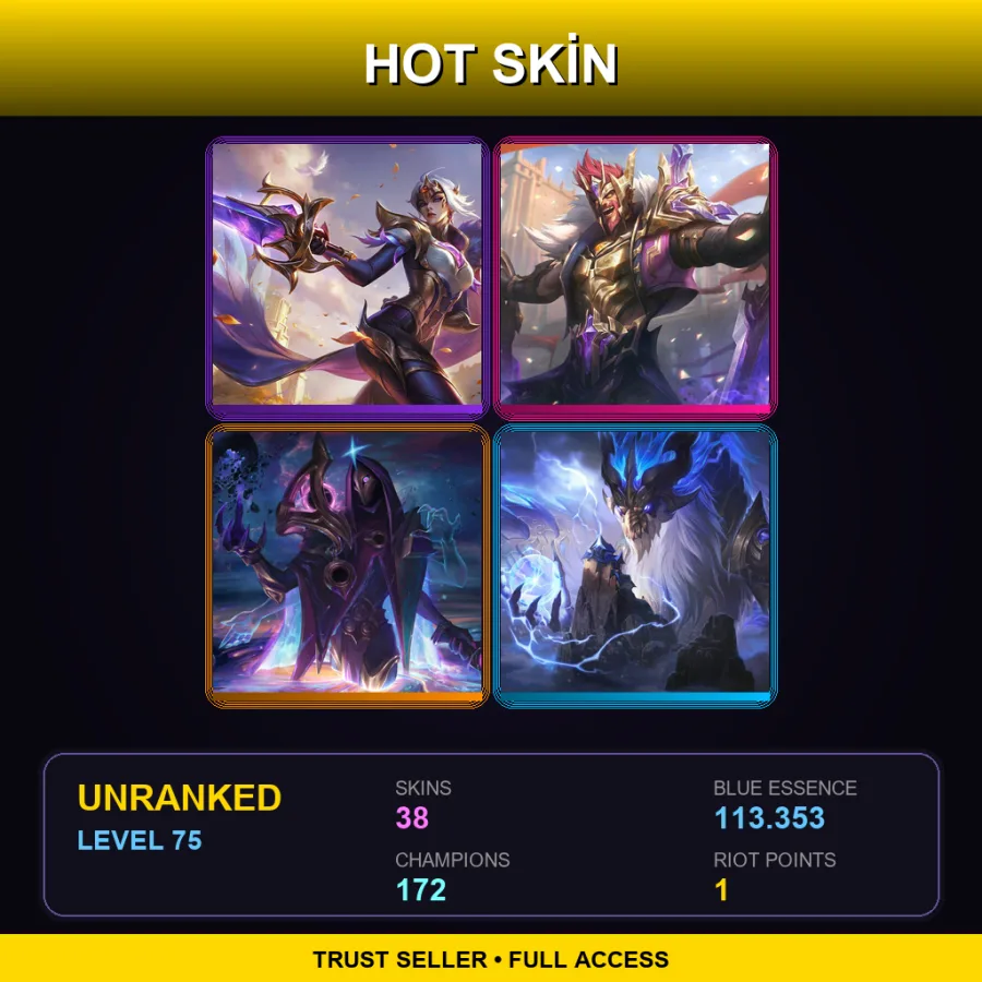 SG | Lv75 | Unranked | 38 Skin | 172 Champ — LoL account