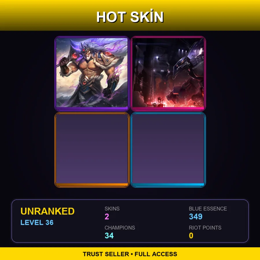 LAN | Lv36 | Unranked | 2 Skin | 34 Champ