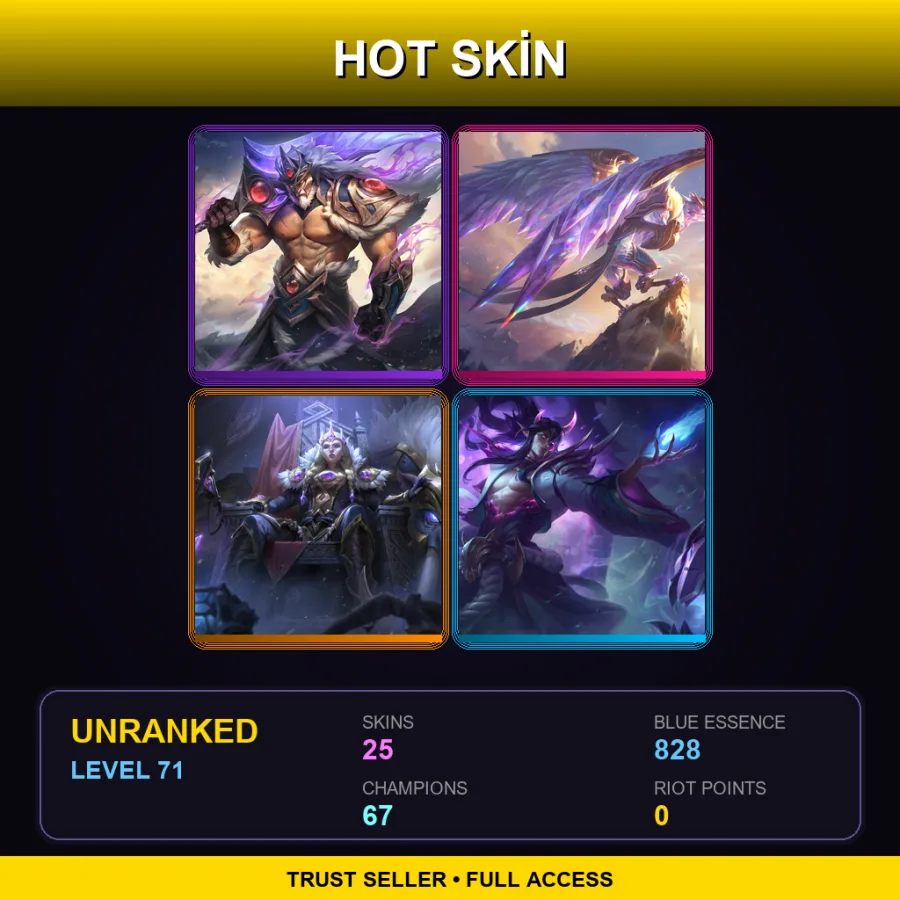 LAS | Lv71 | Unranked | 25 Skin | 67 Champ
