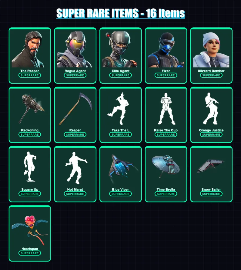 [PC/XBOX] | The Reaper | Rogue Agent | Elite Agent | Fixer | Blizzard Bomber | 113 skin | 111 pickaxe | 109 emote | 111 glider | Lv2153 — Fortnite account
