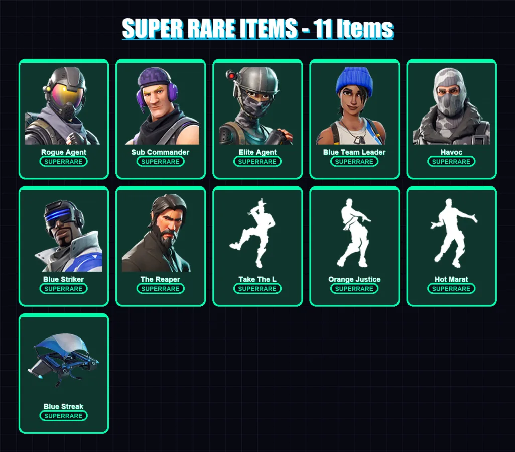 [PS4/PS5/XBOX/PC] | Rogue Agent | Sub Commander | Elite Agent | Blue Team Leader | Havoc | 31 skin | 53 pickaxe | 74 emote | 66 glider | Lv1217 — Fortnite account