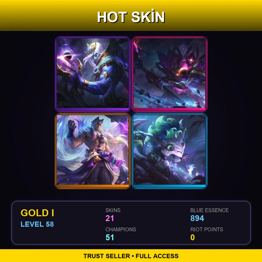 LAN | Lv58 | Gold I | 21 Skin | 51 Champ