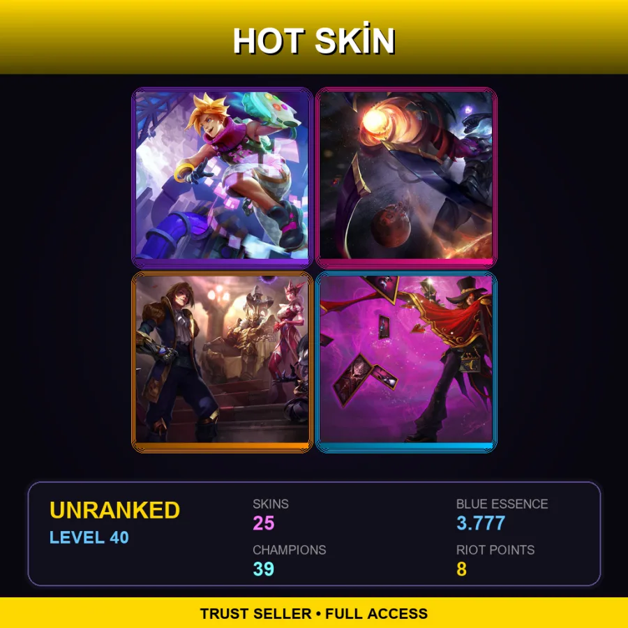 NA | Lv40 | Unranked | 25 Skin | 39 Champ
