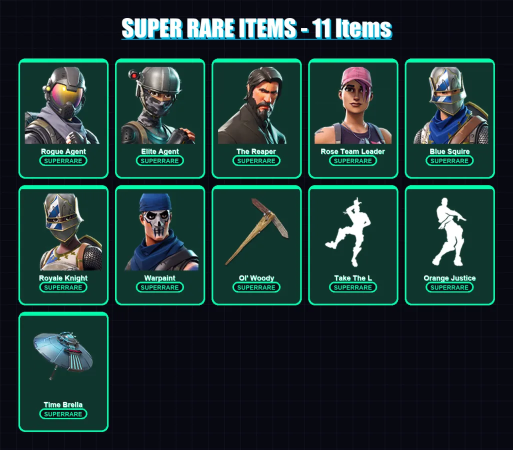 [PC/PSN] | Rogue Agent | Elite Agent | The Reaper | Rose Team Leader | Blue Squire | 51 skin | 45 pickaxe | 67 emote | 48 glider | Lv713