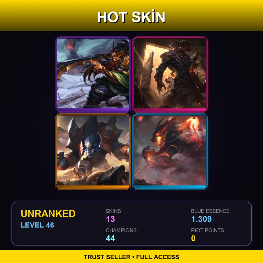 TR | Lv46 | Unranked | 13 Skin | 44 Champ