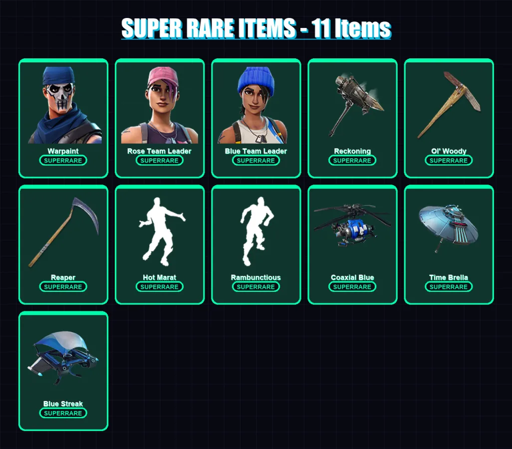[PC/XBOX/PSN] | Warpaint | Rose Team Leader | Blue Team Leader | Lynx | Snap | 72 skin | 80 pickaxe | 77 emote | 73 glider | Lv1022 — Fortnite account