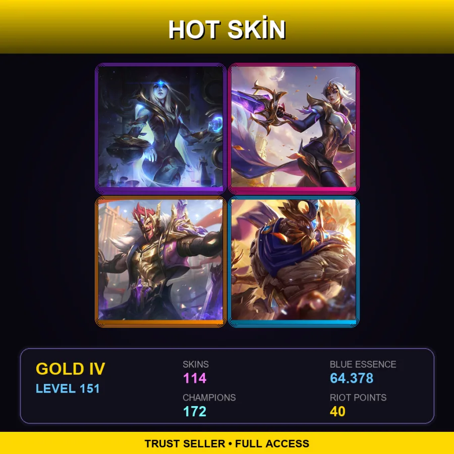 LAS | Lv151 | Gold IV | 114 Skin | 172 Champ