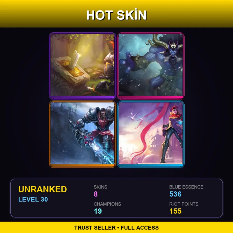 EUW | Lv30 | Unranked | 8 Skin | 19 Champ — Imperial Lux