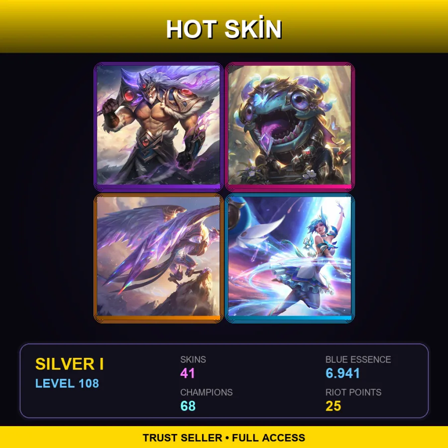 LAN | Lv108 | Silver I | 41 Skin | 68 Champ