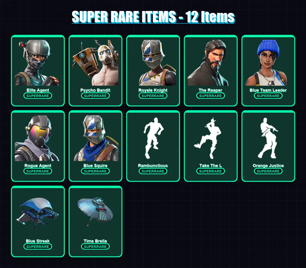 [PS4/PS5/XBOX/PC] | Elite Agent | Psycho Bandit | Royale Knight | 175 skin | Lv2590