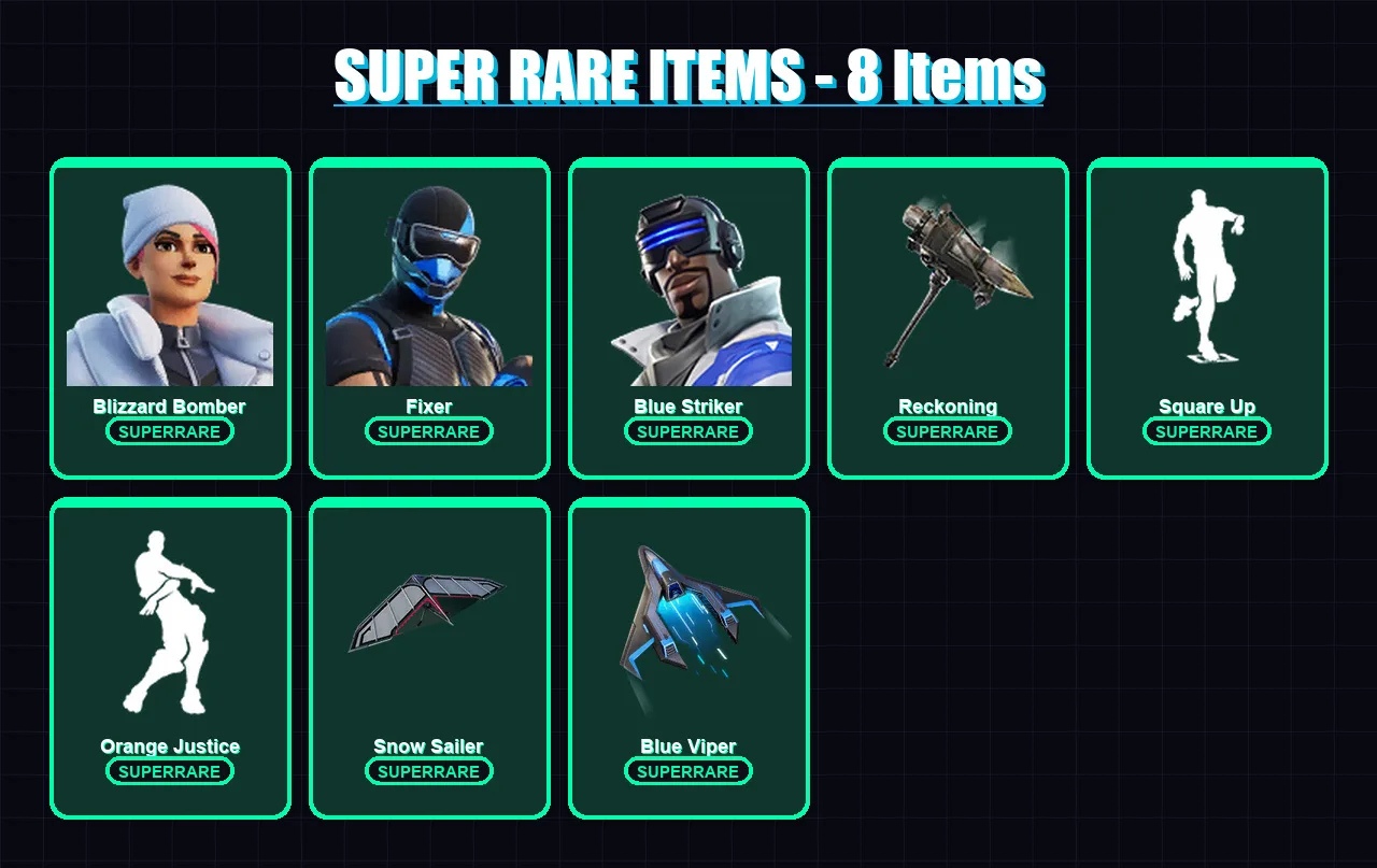 [PS4/PS5/XBOX/PC] | Blizzard Bomber | Fixer | Blue Striker | Carbide | Catalyst | 85 skin | 97 pickaxe | 83 emote | 88 glider | Lv1288