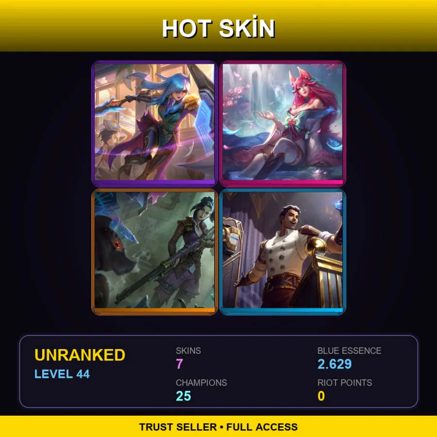 NA | Lv44 | Unranked | 7 Skin | 25 Champ