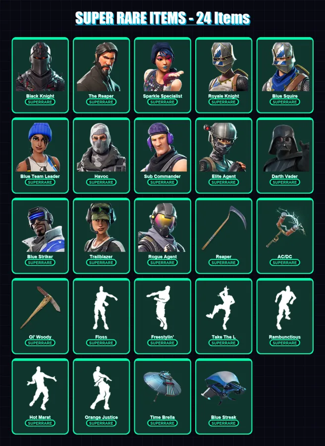 [PC/XBOX/PSN] | Black Knight | The Reaper | Omega | Cobalt Snowfoot | Sparkle Specialist | 318 skin | 337 pickaxe | 352 emote | 213 glider | Lv3930