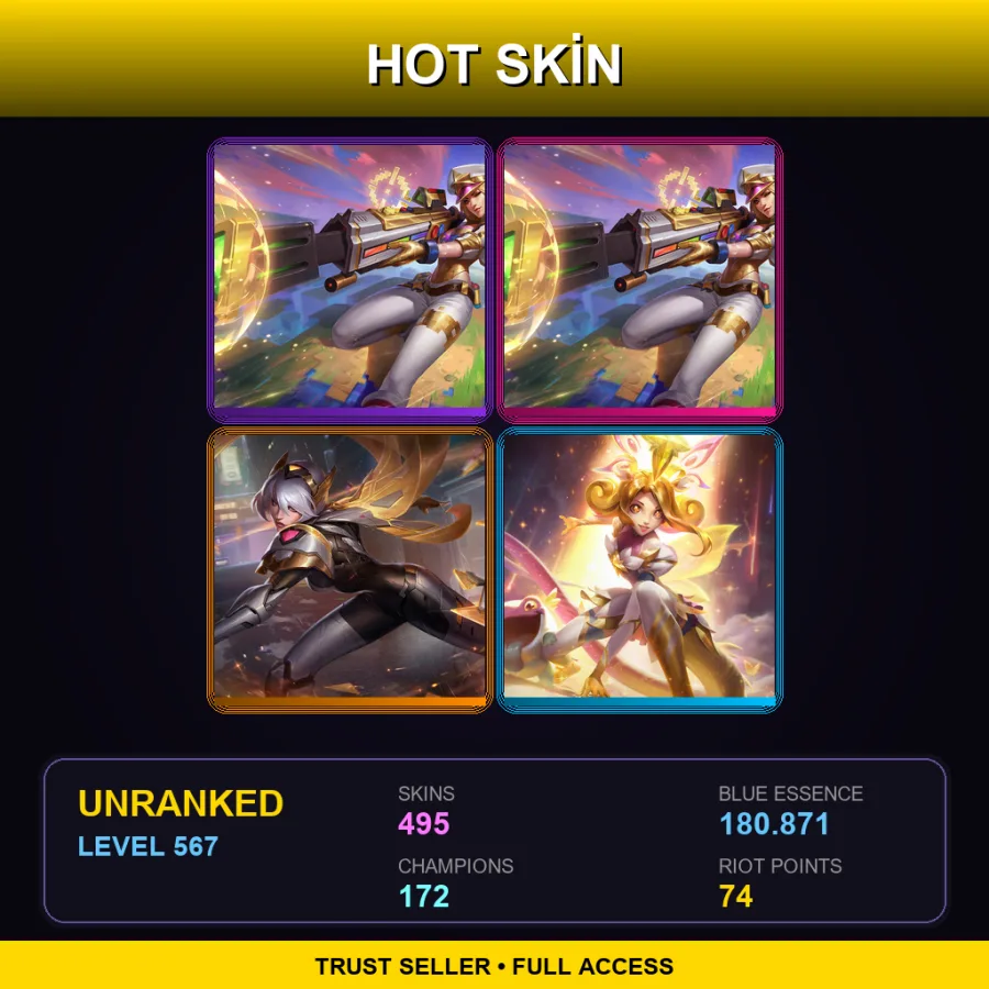 LAS | Lv567 | Unranked | 495 Skin | 172 Champ