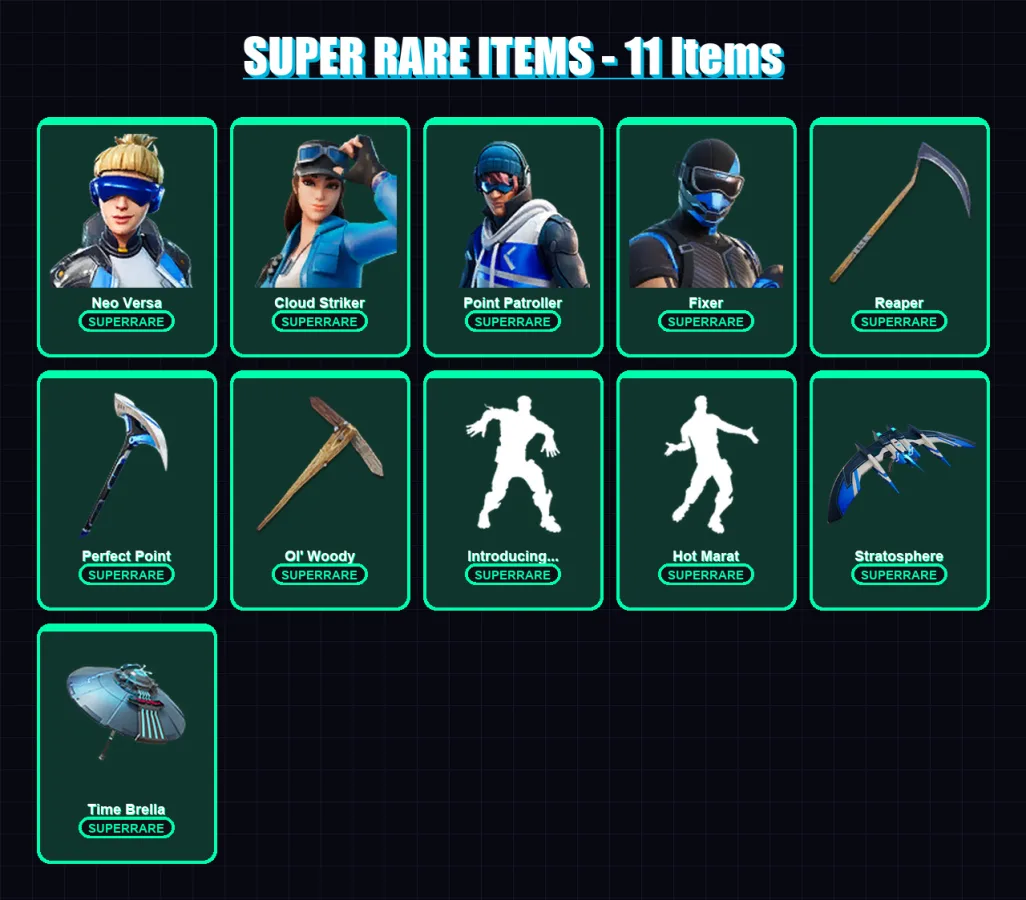 [PC/XBOX/PSN] | Neo Versa | Cloud Striker | Point Patroller | Fixer | Polarity | 89 skin | 129 pickaxe | 80 emote | 89 glider | Lv1683 — Game account