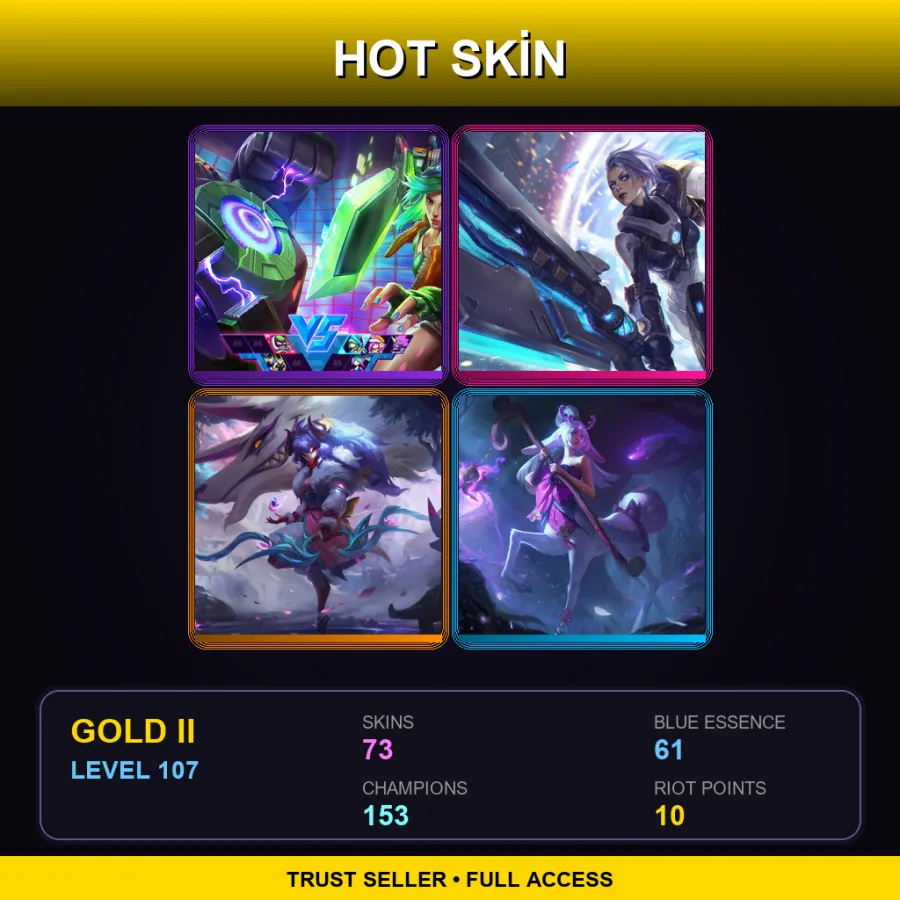 EUNE | Lv107 | Gold II | 73 Skin | 153 Champ