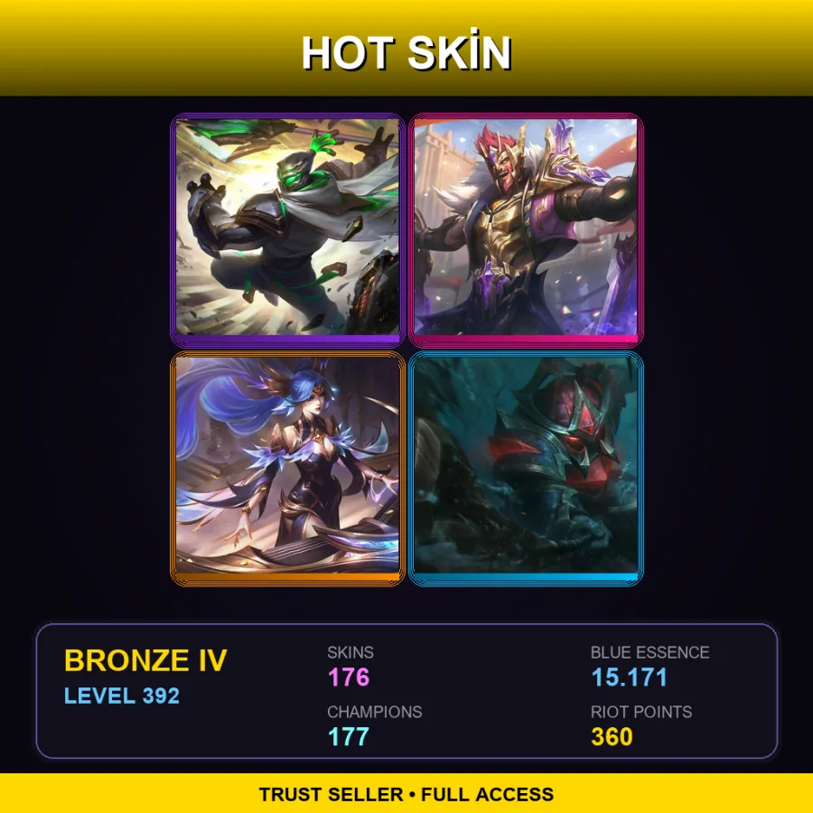 LAN | Lv392 | Bronze IV | 176 Skin | 177 Champ