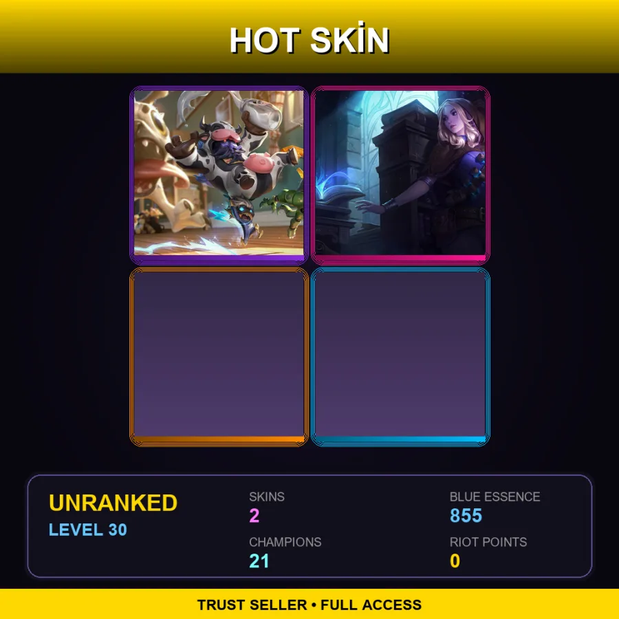 NA | Lv30 | Unranked | 2 Skin | 21 Champ — LoL account