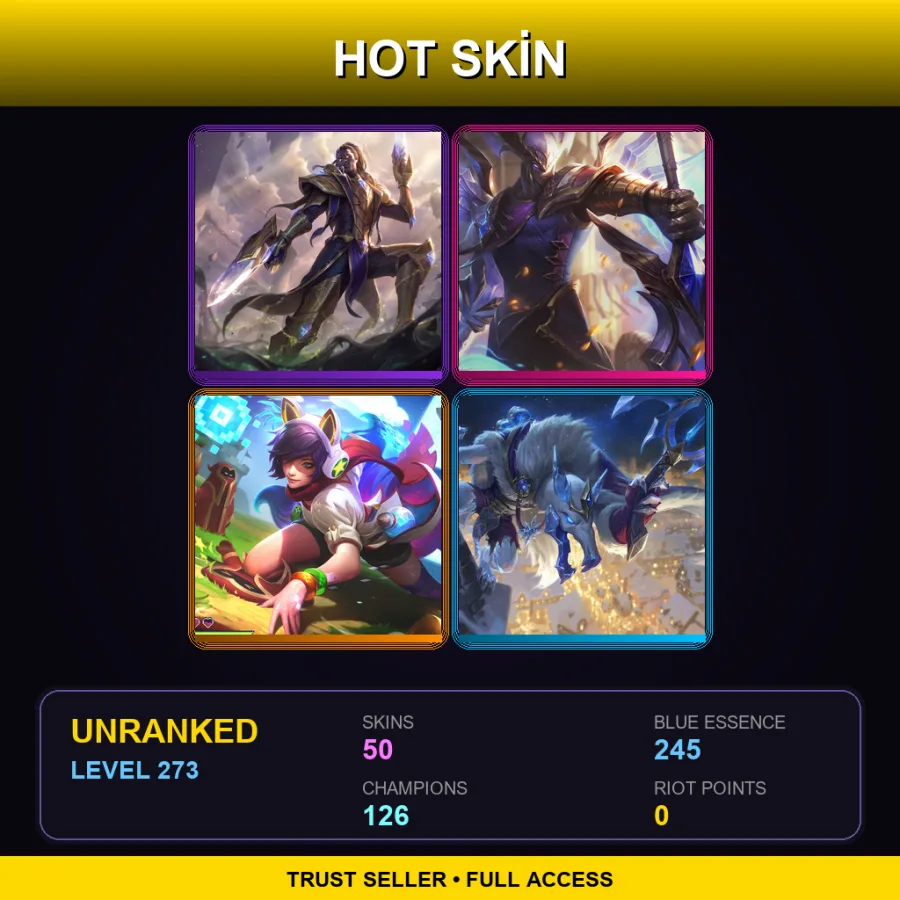 LAS | Lv273 | Unranked | 50 Skin | 126 Champ