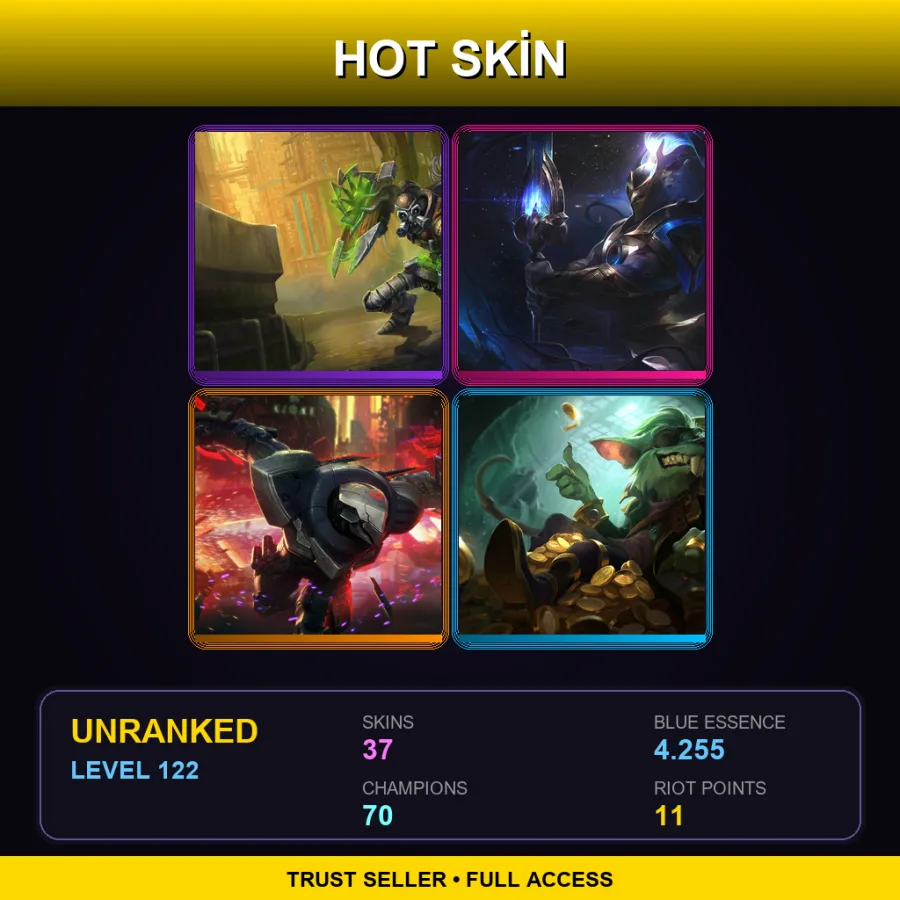 EUNE | Lv122 | Unranked | 37 Skin | 70 Champ — Hextech Singed