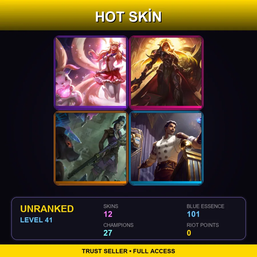 EUW | Lv41 | Unranked | 12 Skin | 27 Champ