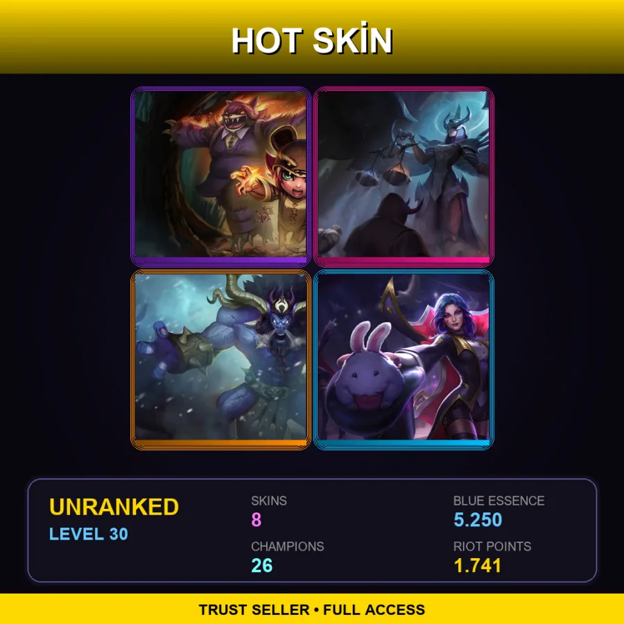 NA | Lv30 | Unranked | 8 Skin | 26 Champ
