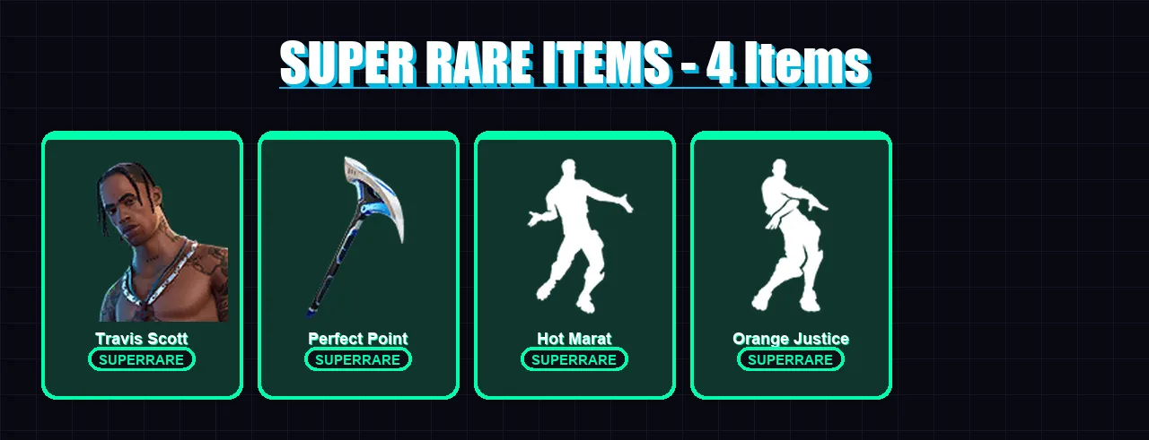 [PS4/PS5/XBOX/PC] | Travis Scott | Blackheart | Gear Specialist Maya | Ruin | The Prisoner | 28 skin | 48 pickaxe | 61 emote | 53 glider | Lv931