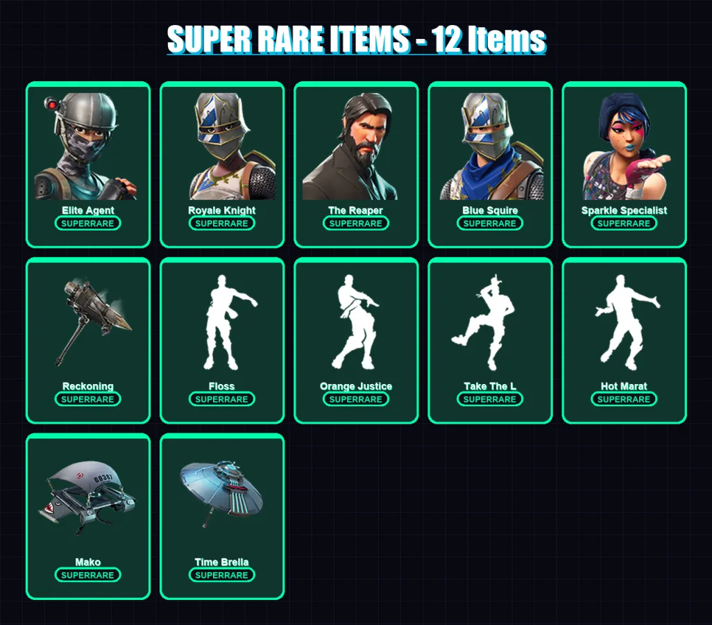 [PC/PSN] | Elite Agent | Royale Knight | The Reaper | Blue Squire | Sparkle Specialist | 36 skin | 27 pickaxe | 36 emote | 40 glider | Lv681