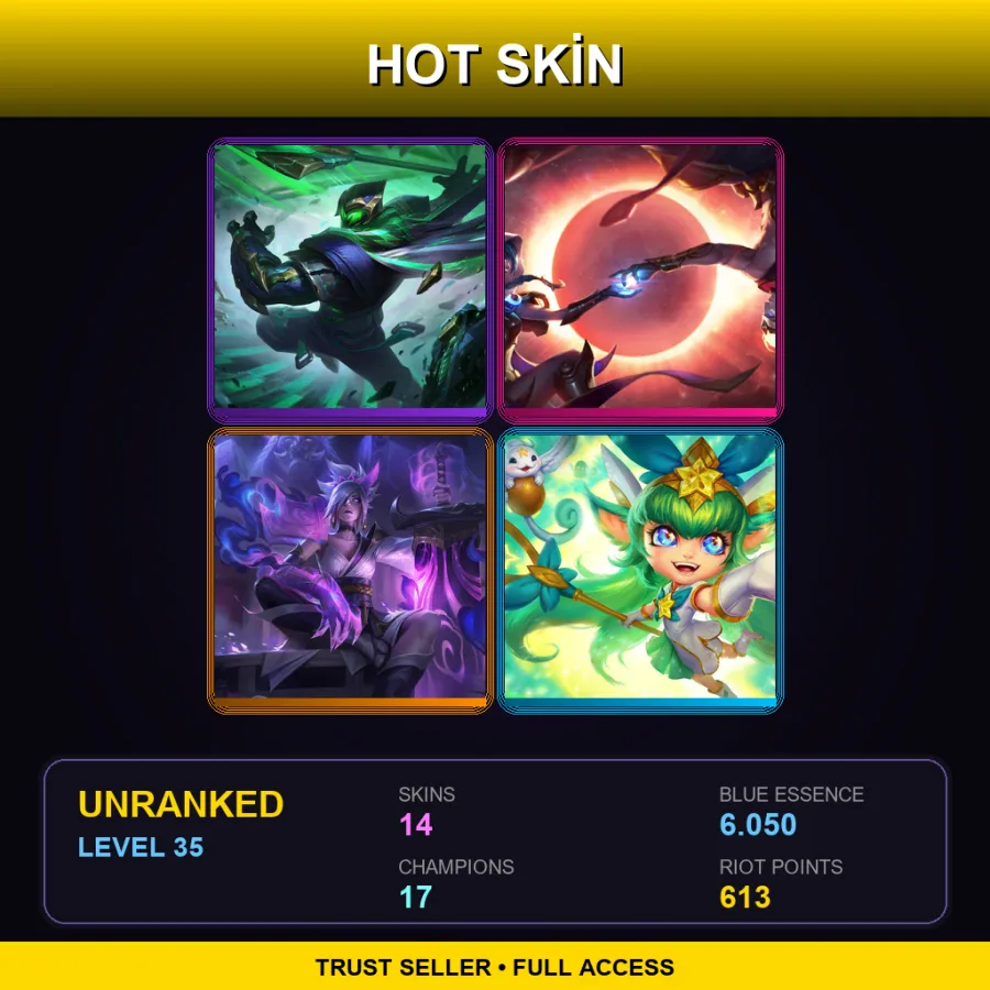 LAN | Lv35 | Unranked | 14 Skin | 17 Champ — Cosmic Dusk Xayah