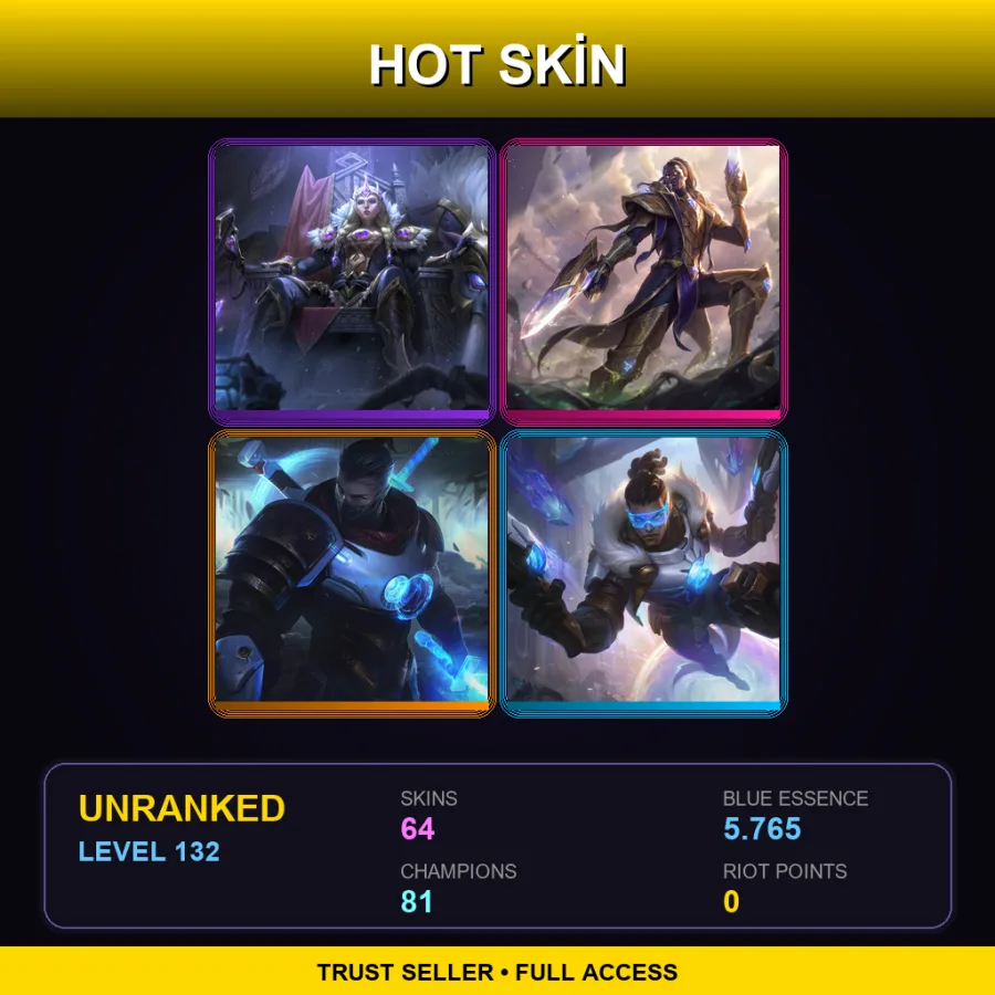 SG | Lv132 | Unranked | 64 Skin | 81 Champ