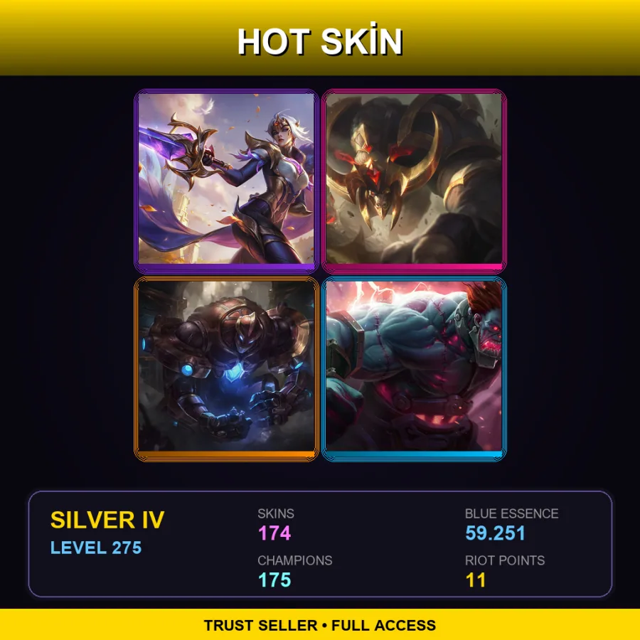 NA | Lv275 | Silver IV | 174 Skin | 175 Champ