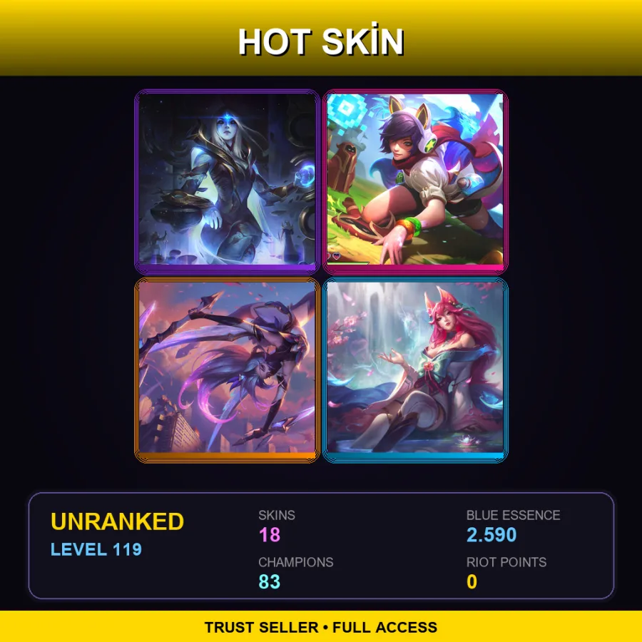 ME | Lv119 | Unranked | 18 Skin | 83 Champ