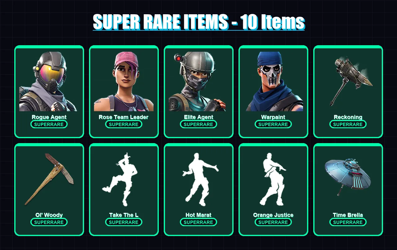 [PC/PSN] | Rogue Agent | Rose Team Leader | Elite Agent | Warpaint | Sorana | 93 skin | 85 pickaxe | 112 emote | 85 glider | Lv1286