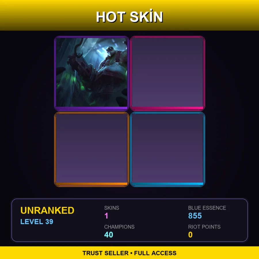 EUNE | Butcher Urgot | 1 Skin | 40 Champ | Lv39