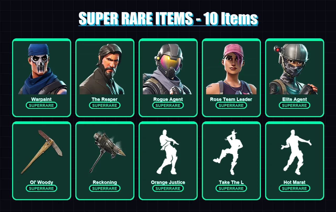 [PC/XBOX/PSN] | Warpaint | The Reaper | Rogue Agent | Rose Team Leader | Elite Agent | 54 skin | 37 pickaxe | 61 emote | 39 glider | Lv588 — Fortnite account