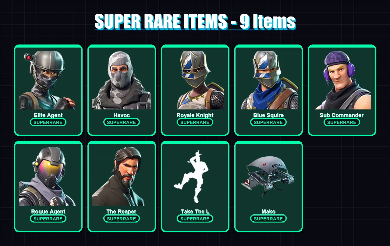 [PC/XBOX/PSN] | Elite Agent | Havoc | Royale Knight | Blue Squire | Sub Commander | 13 skin | 11 pickaxe | 17 emote | 16 glider | Lv259 — Fortnite account