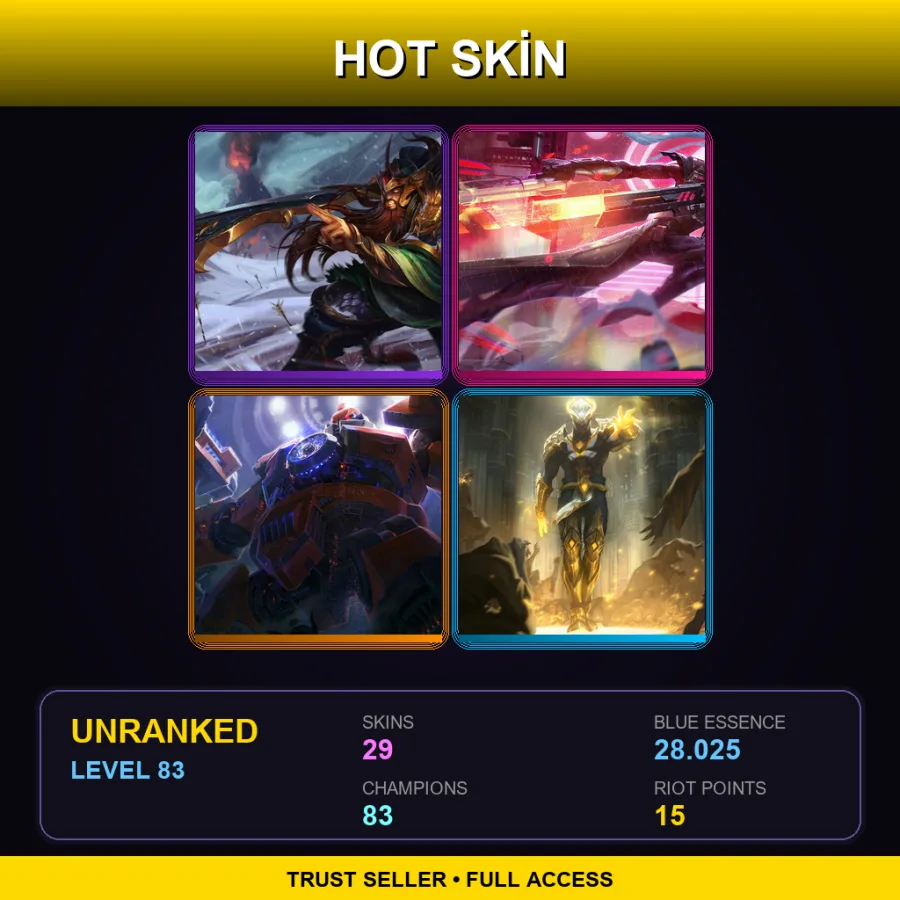 BR | Lv83 | Unranked | 29 Skin | 83 Champ