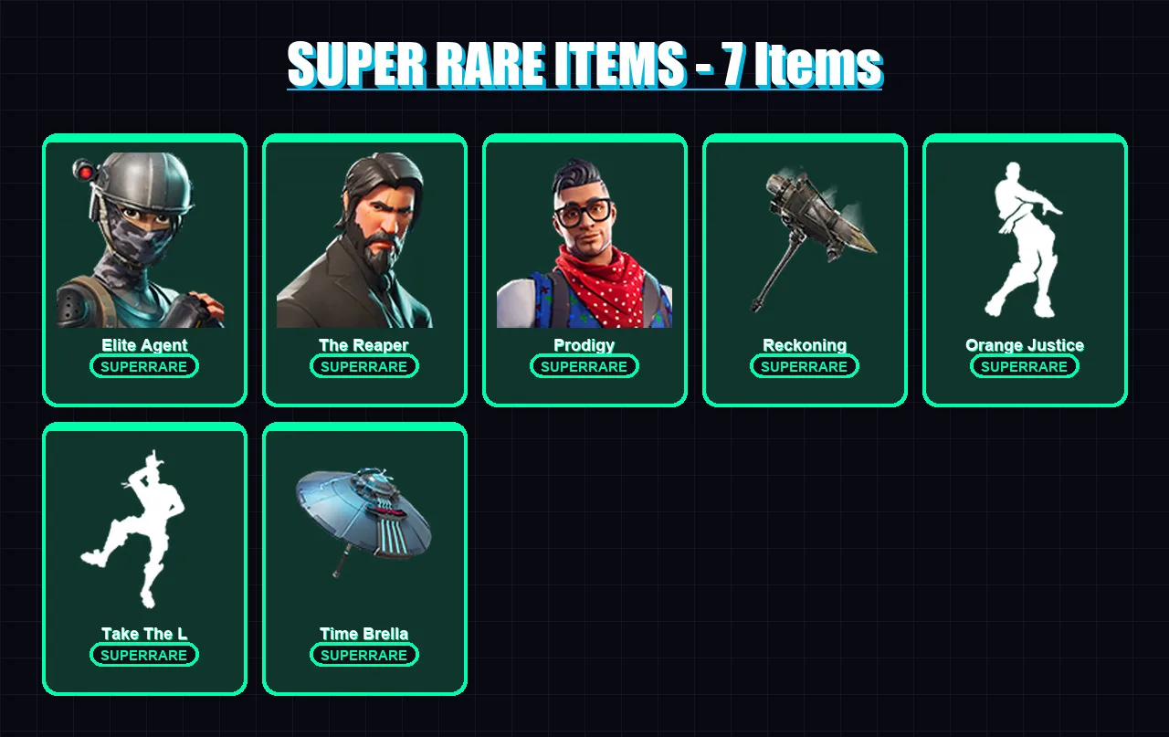 [PS4/PS5/XBOX/PC] | Elite Agent | The Reaper | Prodigy | Catalyst | Omega | 112 skin | 125 pickaxe | 111 emote | 117 glider | Lv1551