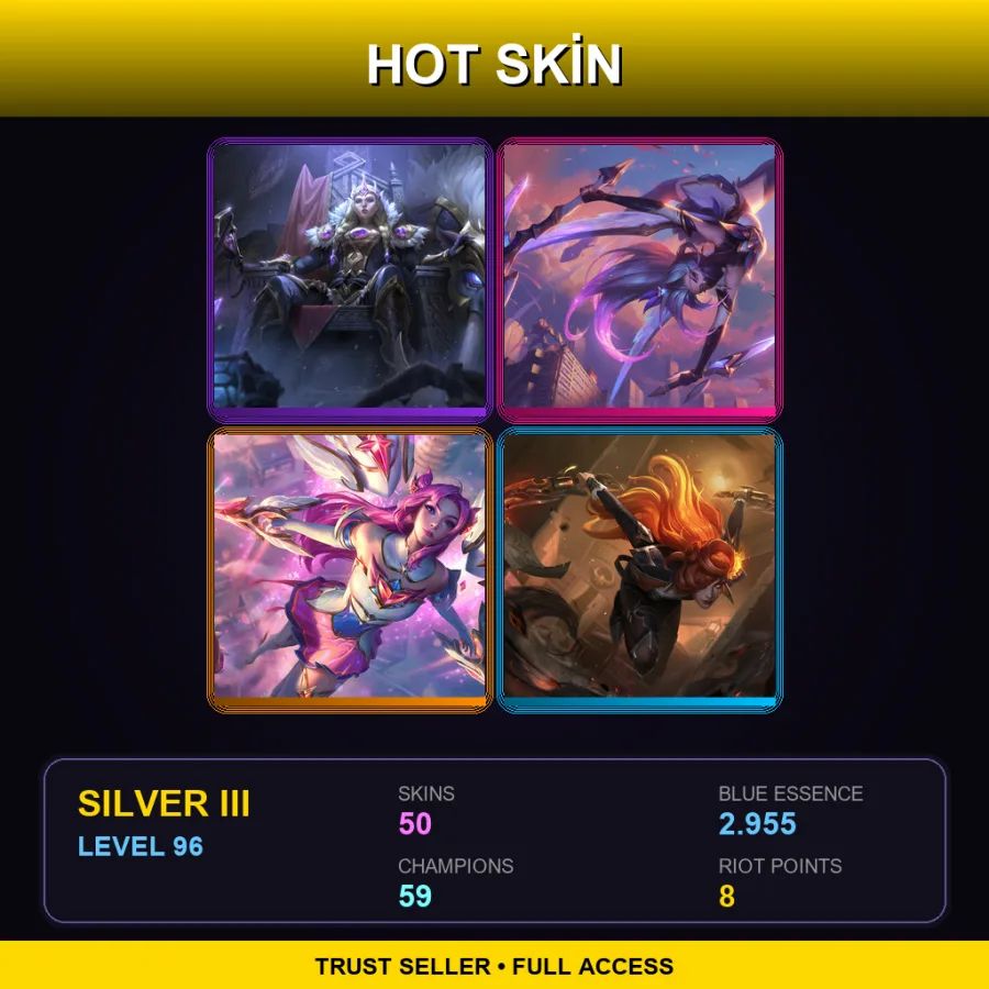 NA | Lv96 | Silver III | 50 Skin | 59 Champ