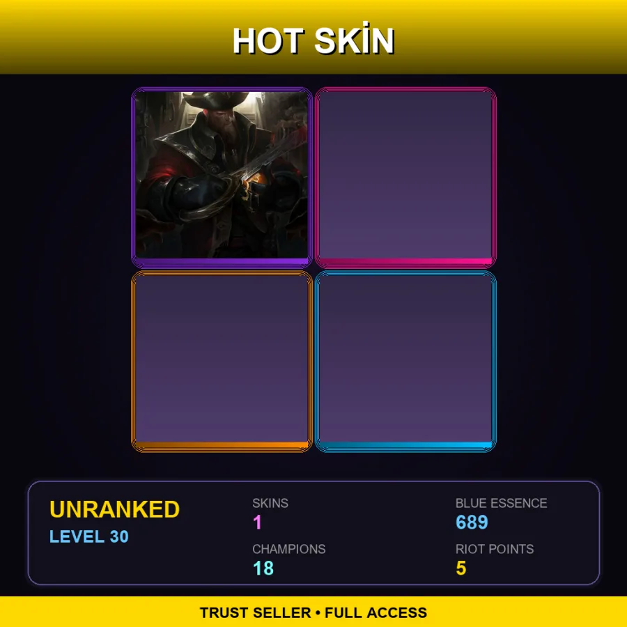 LAN | Lv30 | Unranked | 1 Skin | 18 Champ