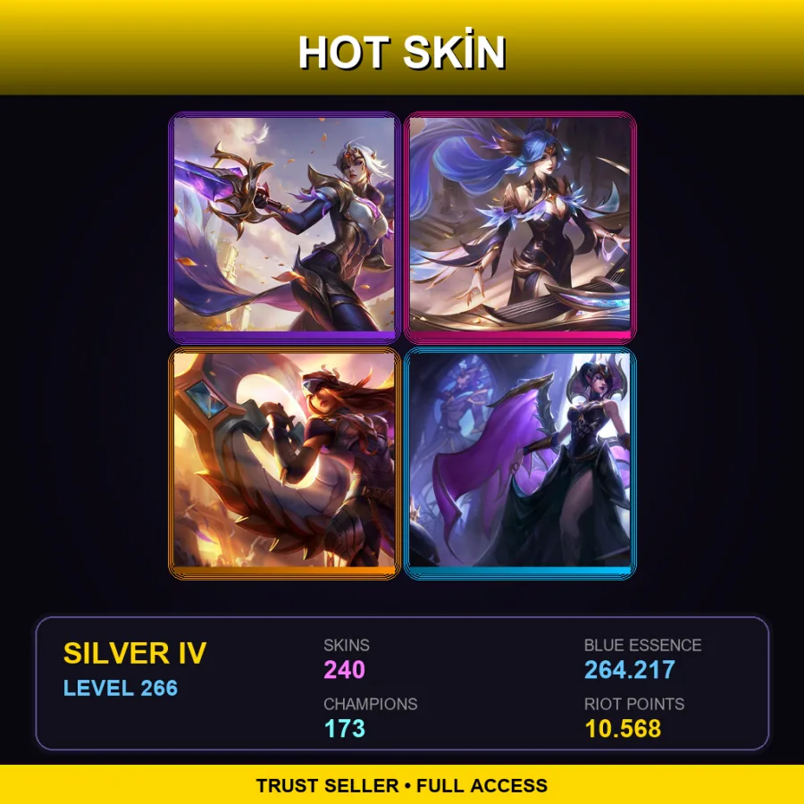 ME | Victorious Fiora | Victorious Sona | Victorious Sivir | Victorious Morgana | 240 Skin | 173 Champ | Silver IV | Lv266