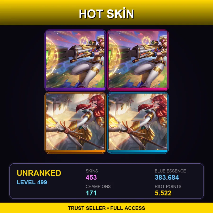 BR | Lv499 | Unranked | 453 Skin | 171 Champ — LoL account