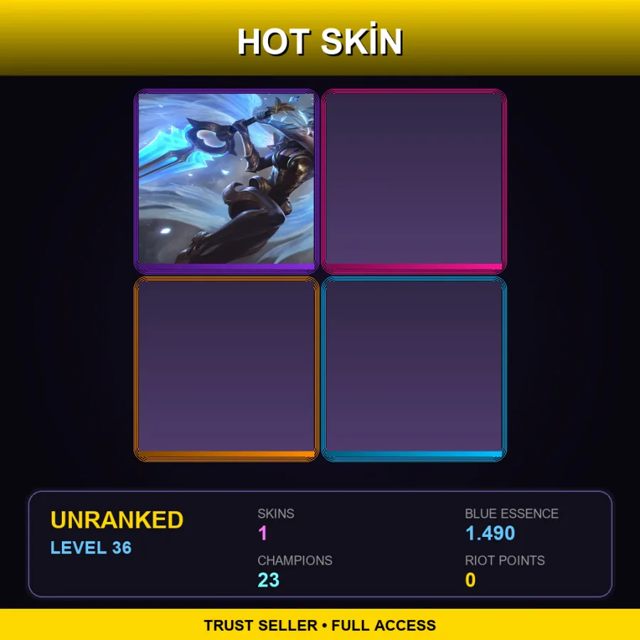 EUW | Lv36 | Unranked | 1 Skin | 23 Champ