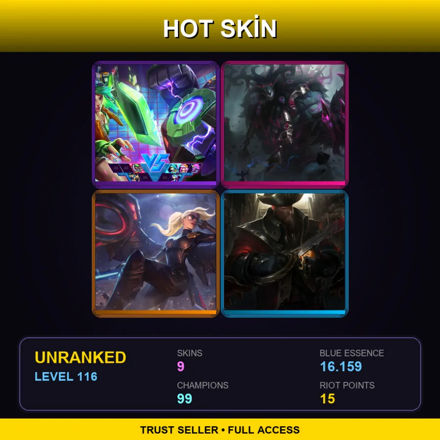EUNE | Lv116 | Unranked | 9 Skin | 99 Champ