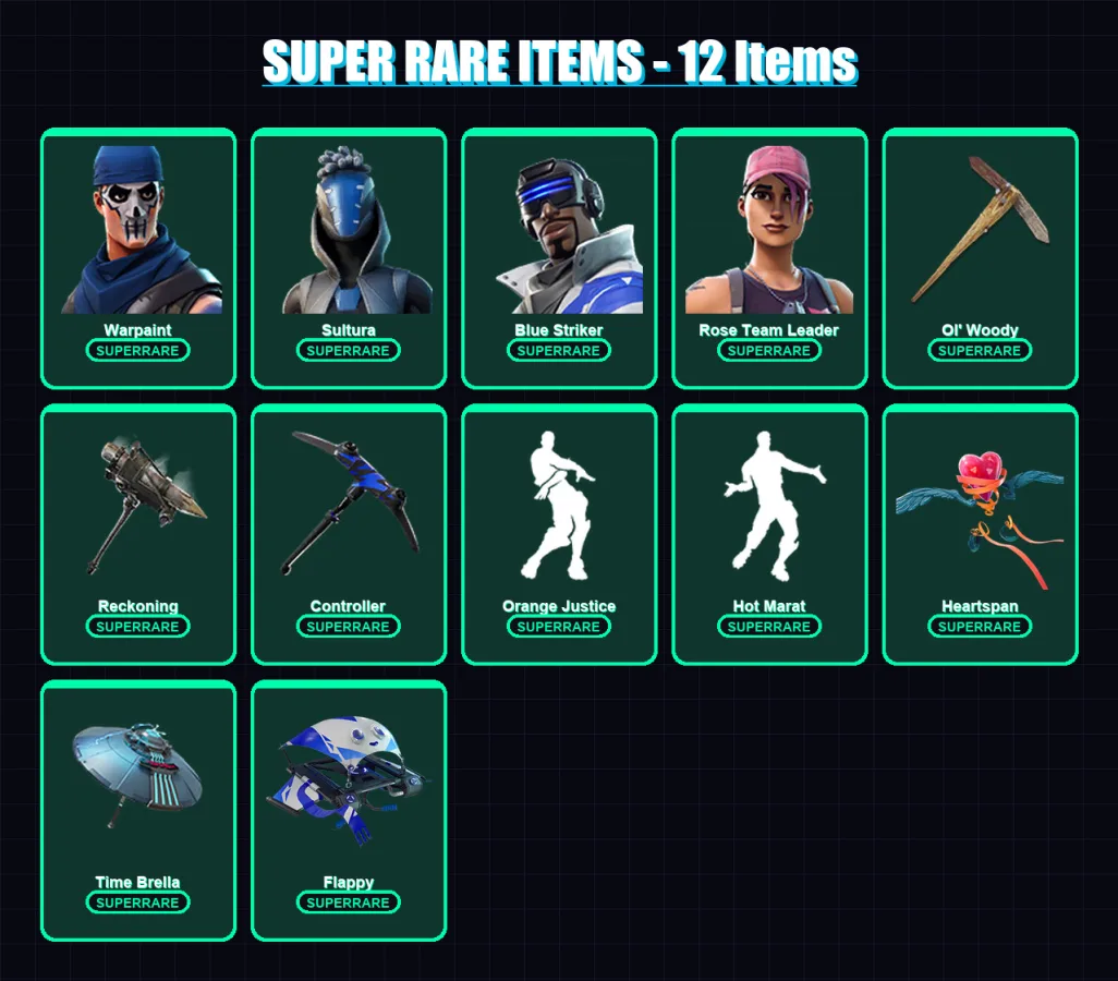 [PS4/PS5/PC] | Warpaint | Sultura | Blue Striker | Rose Team Leader | Galaxia | 105 skin | 113 pickaxe | 96 emote | 101 glider | Lv1423 — Fortnite account