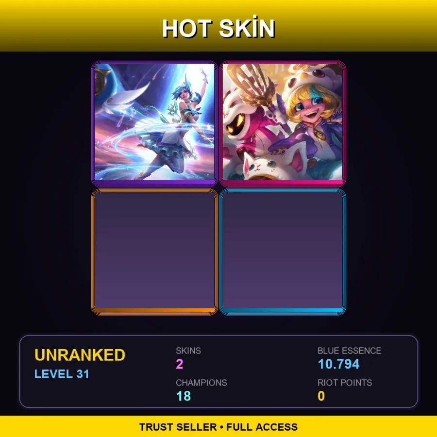 TR | Lv31 | Unranked | 2 Skin | 18 Champ