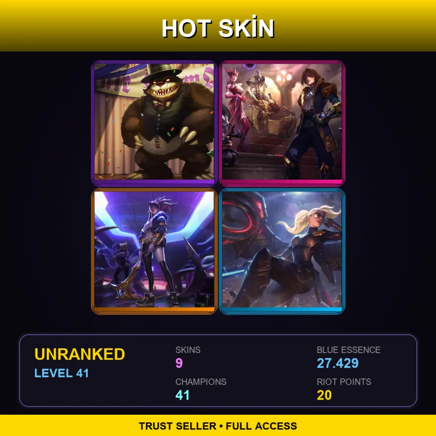 LAS | Lv41 | Unranked | 9 Skin | 41 Champ